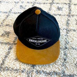 Knuckleheads hat, size XS, black & caramel